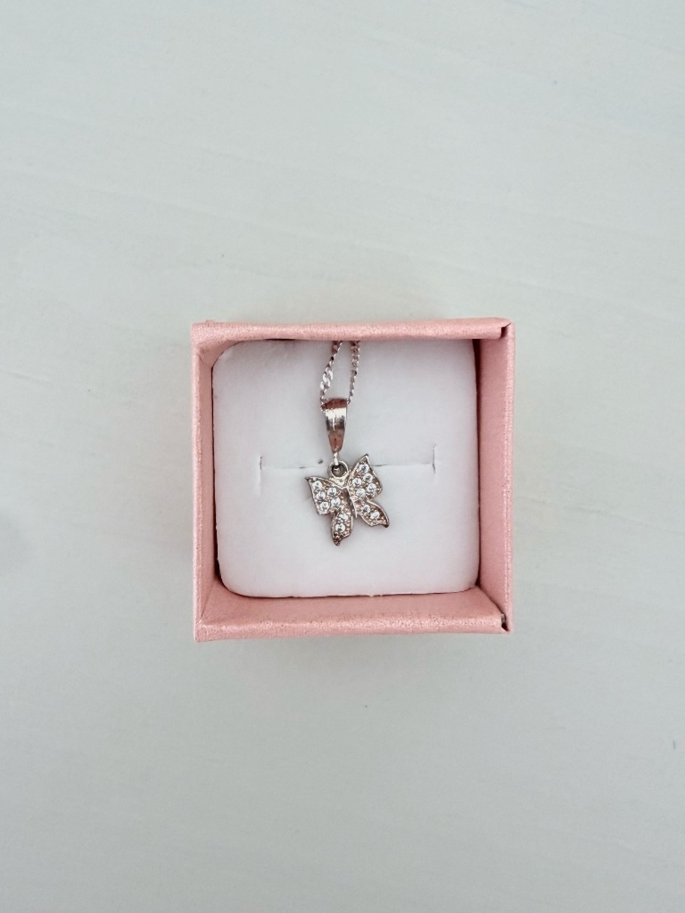 Taxco Mexico 925 Sterling Silver Butterfly Necklace Singapore Chain 22"